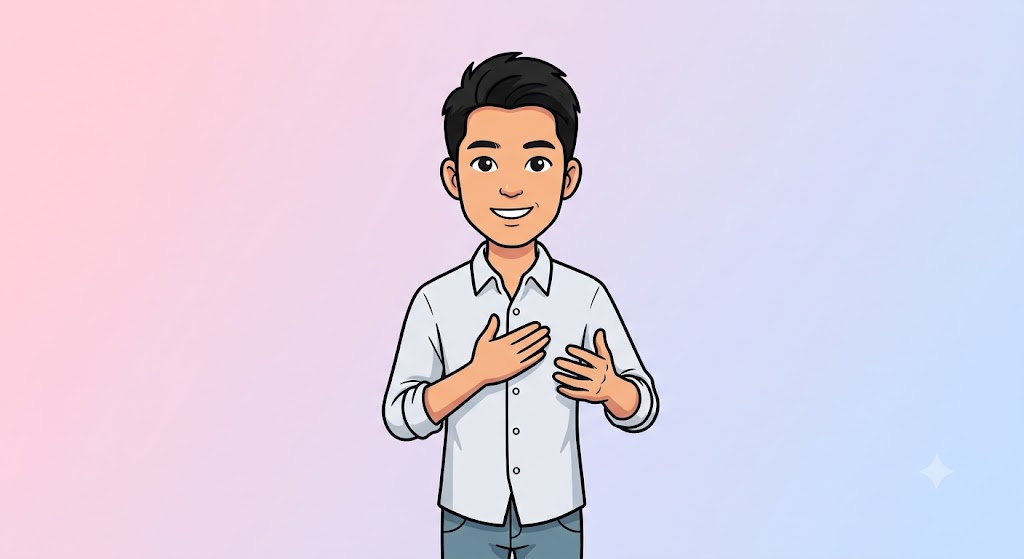 Hoàng cười tươi
